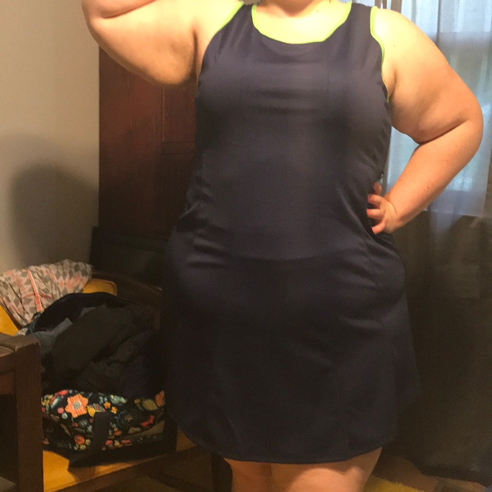 Blue & green knit tennis dress. Size 2xL